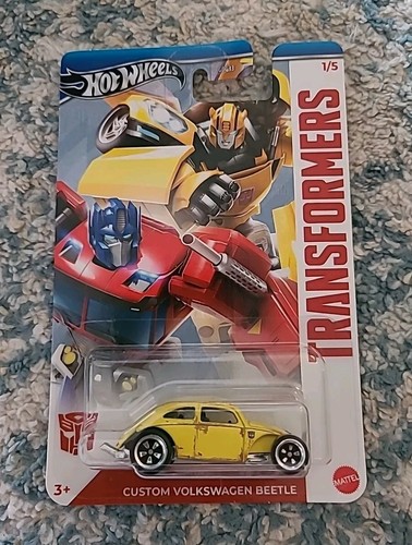 Hot Wheels TRANSFORMERS CUSTOM VOLKSWAGEN BEETLE BUMBLEBEE SILVER SERIES 1:64