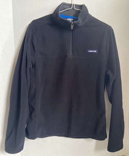 Lands' End Women's 1/4 Zip Fleece Pullover Black Size Small 34-36 *pre-owned*