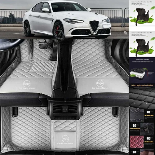 For Alfa Romeo Giulia Stelvio Car Floor Mats Handmade Custom Waterproof Carpets - Imagen 17 de 37