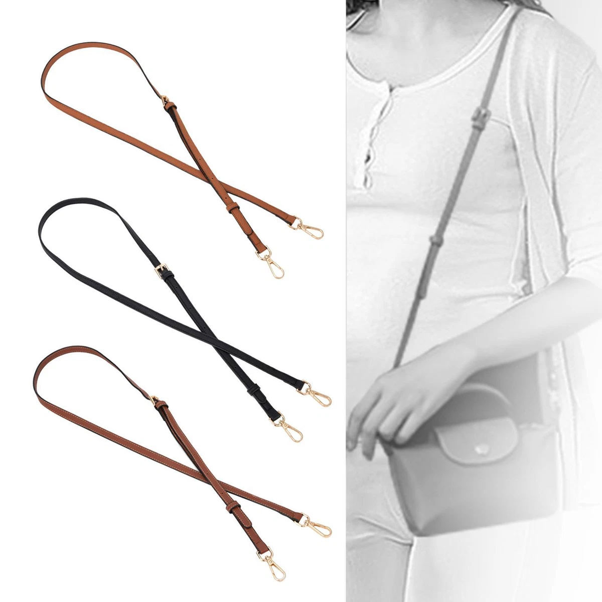 Leather Shoulder Strap Durable Crossbody Strap Purse Strap Adjustable Length for