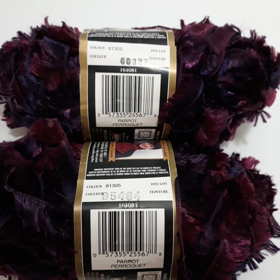 Bernat Boa Yarn 81305 PARROT Purple 3.5 oz 71 yds 100% Polyester Lot of 2 - Image 3 of 4