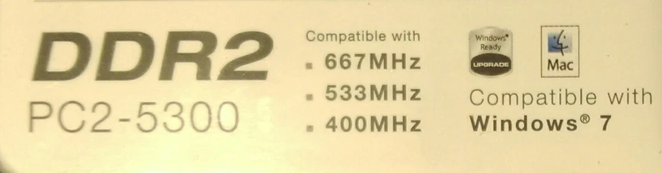 PNY PC2-5300 2 GB (2 x 1GB) DIMM 667 MHz DDR2 Memory (MD2048KD2-667) - Image 3 of 3
