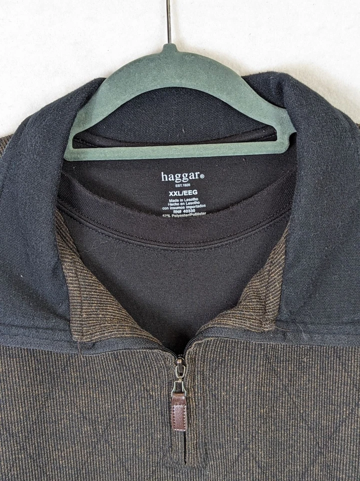 Haggar Hombres Talla XXL Manga Larga Camiseta Simulada Abuelo Núcleo Pullover Camisa Clásica Foto 3 de 4