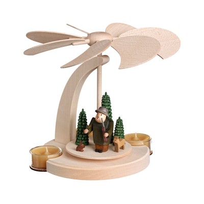 German christmas pyramid forest scene, 1-tier, height 18 cm / 7 inch, natural...