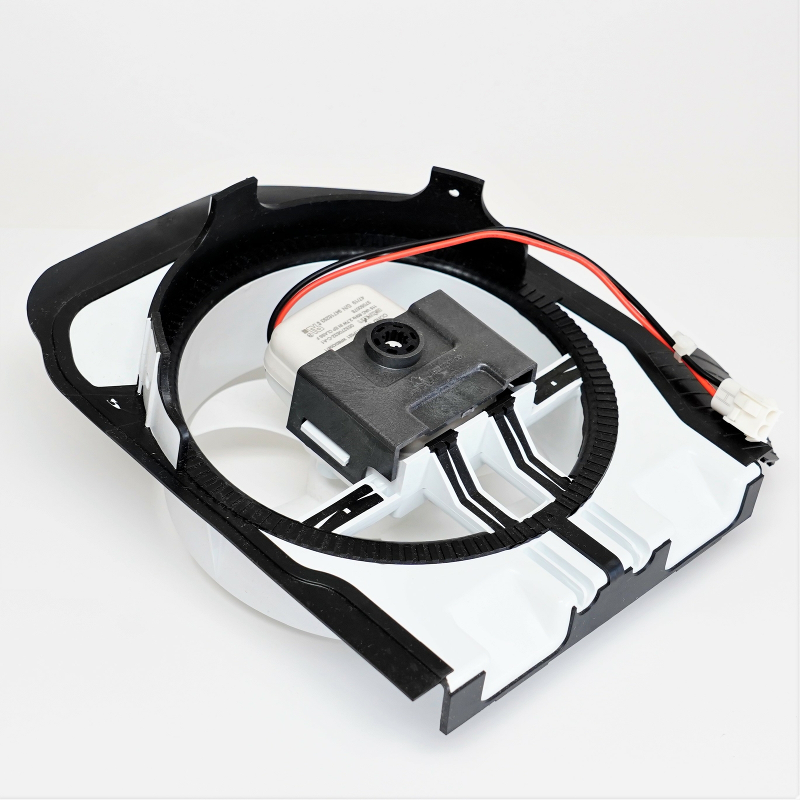 GE WR17X24348 Refrigerator Condenser Fan Motor and Shroud Assembly