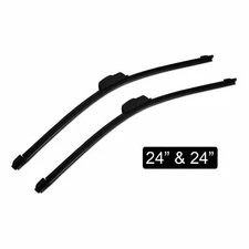 24" & 24" Pair Windshield Wiper Blades J-hook Quality Bracketless Frameless