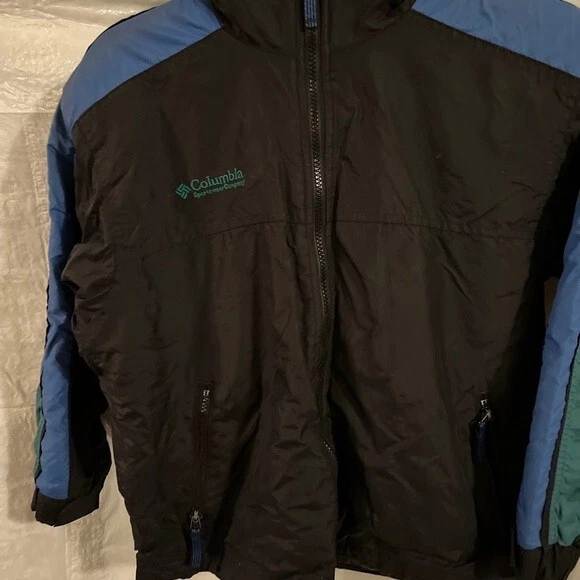 CHAQUETA CON CREMALLERA COLOMBIA POLAR Forrada Niños Con Capucha Talla M (10-12) Azul Foto 4 de 4