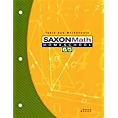 Saxon Math 65 Homeschool 3rd Edition Tests & Worksheets 6/5 Fifth Grade