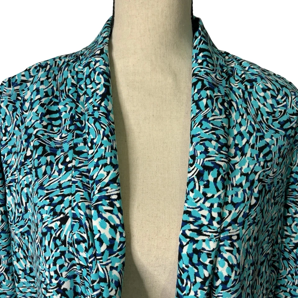 Elementz Cardigan Womens PXL Blue Blazer Jacket 3/4 Sleeve Business Career Open - Image 2 of 4