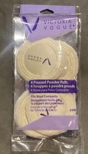 Victoria Vogue, Round Puff Pressed Powder Puffs For Compacts 2 Inch 4 Pack NEW