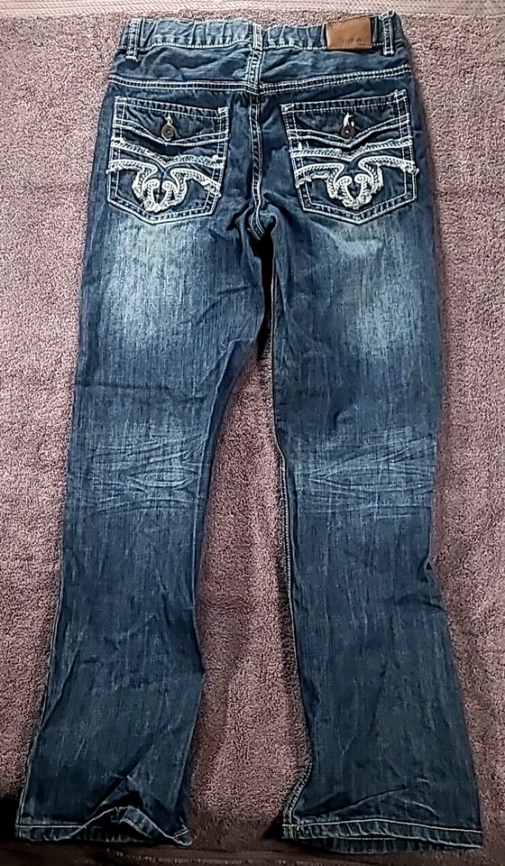 Pantalones de mezclilla ajustados Flypaper para niños talla 16 bolsillos con solapa falsos Foto 3 de 4