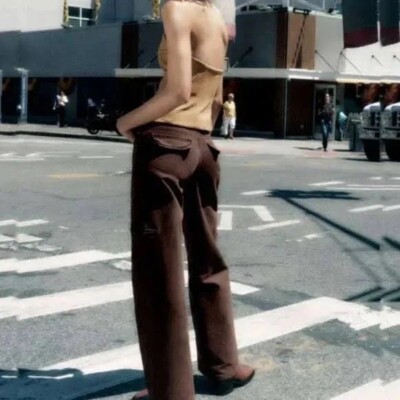 Zara mid-rise trf cargo Brown jeans 5520/241