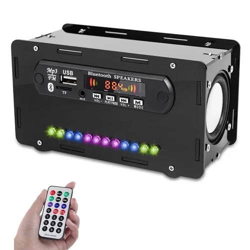 DIY Bluetooth-Compatible Speaker Kit LED FM Radio USB Mini Home Sound Amplifier
