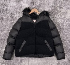 New Hunter Jacket Xs Womens Hero Hybrid Puffer Full Zip Fleece Fur Black