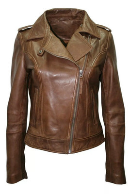 Women's 100% Real Leather Jacket Genuine Soft Lambskin Moto Biker Jacket