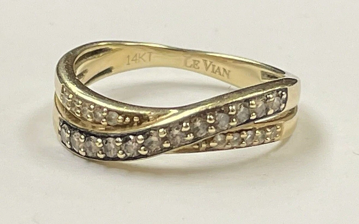 Le Vian 14K Yellow Gold Chocolate Diamond Crossover Band Ring Size