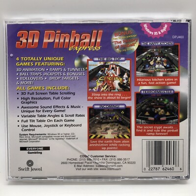 3D Pinball Express Brand: Swift Jewel CD-ROM Windows 95 or Higher