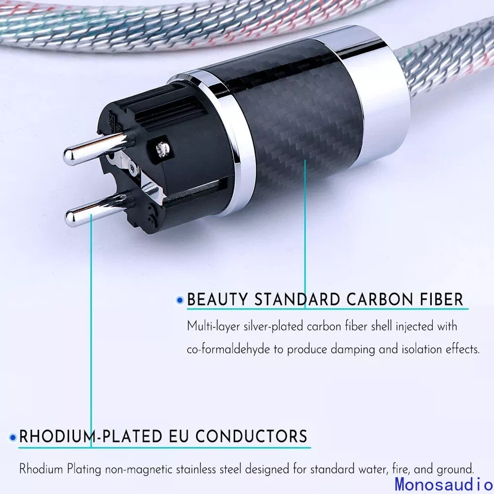 15Cores 16AWG 7N OCC HiFi Power Cable EU Schuko Amplifier CD Player Supply Wire - Image 4 of 4