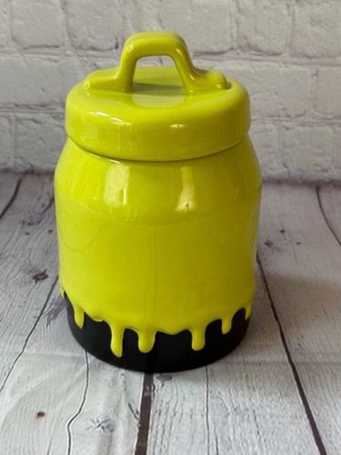 Rae Dunn POISON Black 7 " H Canister Green Handle & Letters Halloween - Picture 4 of 7