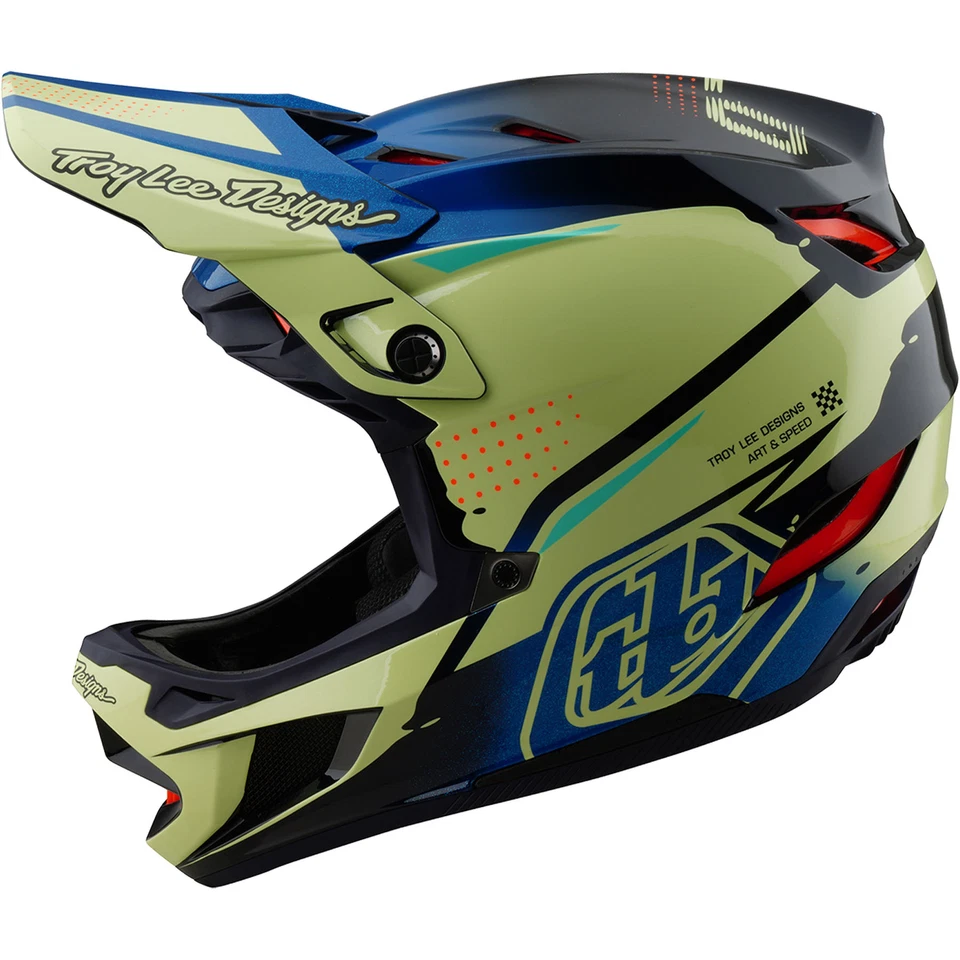 Troy Lee Designs D4 Compuesto con Casco MIPS TLD BMX MTB DH Goteo - Glo Amarillo Foto 2 de 4