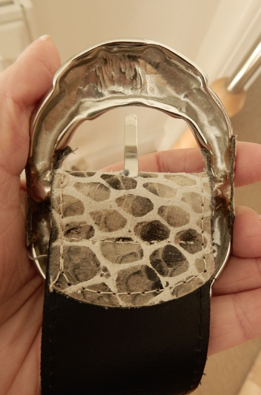 Basler Wide Belt Leather Tooled Python Waist 34"-… - image 8