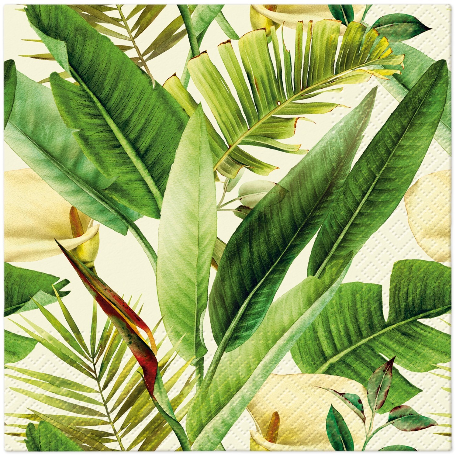 4 x Paper Napkins/33cm/3 Ply/Decoupage/Plants/Tropical Leaves