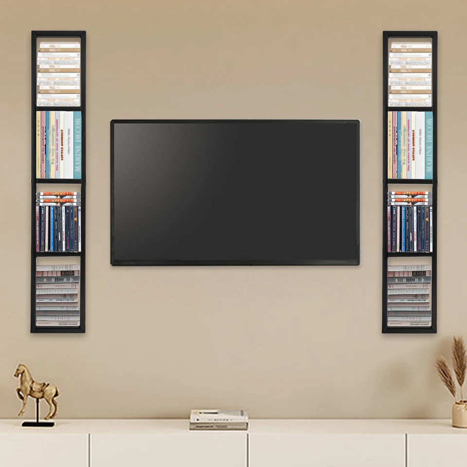 Плавающая полка настенная стойка для хранения компакт-дисков DVD мультимедиа стеллаж органайзер полки 2 шт. - Изображение 4 из 4