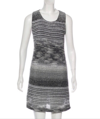 MISSONI Knitted Mini Dress in Metallic Geometric Pattern . Made in Italy.  Sz M | eBay