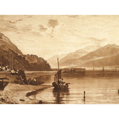 Turner Inverary Pier Loch Fyne Morgen Gravur Wandbild Leinwanddruck 18 x 24 Zoll