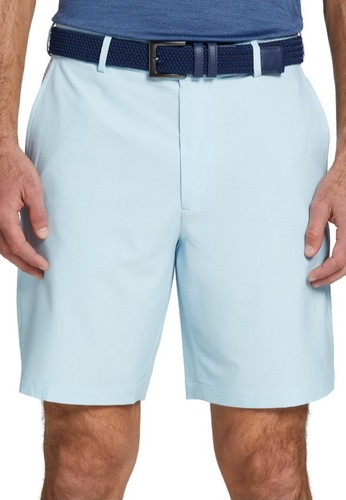 Walter Hagen Men's 9" Inseam Performance 11 Micro Lines Lt Blue Shorts Size 38
