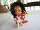 Vintage 1966 Liddle Kiddle Cowgirl Calamity Jiddle with Horse Hat Boots &Outfit