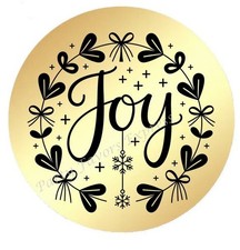 JOY HEARTS GOLD FOIL ENVELOPE SEALS LABELS STICKERS PARTY FAVORS