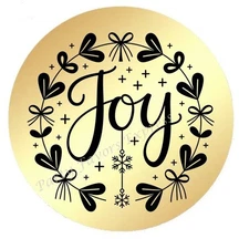 JOY HEARTS GOLD FOIL ENVELOPE SEALS LABELS STICKERS PARTY FAVORS