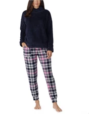 Jane and Bleecker Women's Lounge Set Size:XLARGE Sherpa & Fleece Color:BLUE
