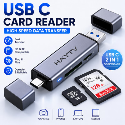 UGREEN USB 3.0 USB C SD TF Micro SD Card Reader Adapter for PC Laptop MacBook