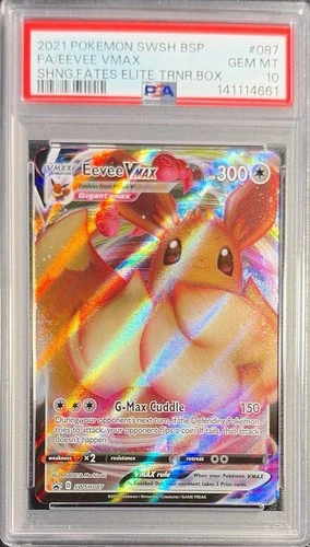 Eevee Vmax ~ Pokemon Shining Fates ~ Black Star Promo SWSH087 Holo ~ PSA 10