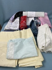 Fabric Scraps Mixed Lot of Various Sizes and Materials, New And Some Used