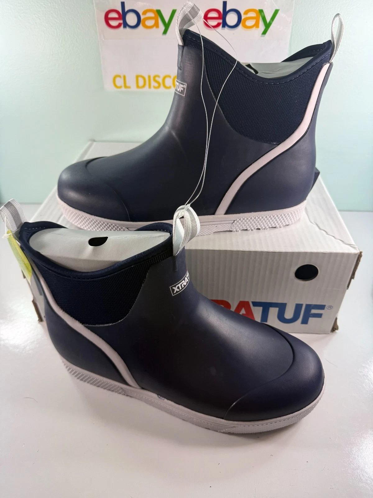 NEW Xtratuf XMW-201 Men Wheelhouse 6" Ankle Deck Fishing Boots NavyBlue FREESHIP