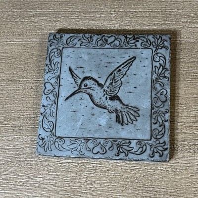 Pretty Blue Hummingsbird Tile Hot Plate Trivet Decor Ready to Hang Hand Painted