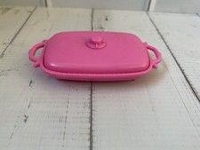 Barbie Sindy Vintage  Pink Food Serving Tray Lidded Dish Platter Accessories S1