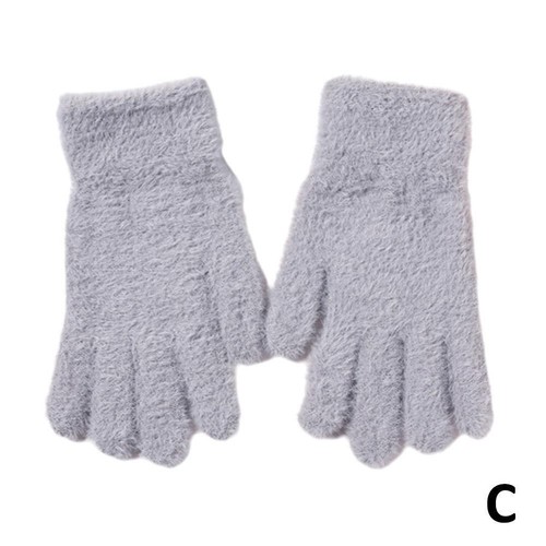 .Mink Velvet Thicken Gloves Fluffy Furry Full Finger Outdoor Gloves Mittens ❁ - Picture 18 of 22