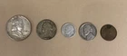 Lot Of 1952 90% Silver Ben Franklin Half Dollar Quarter Dime Nickel Penny Coins