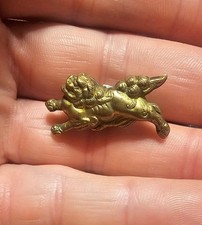 Vintage Gold Lion Foo Dog Brooch Pin - Shishi Menuki - Alva Museum Replicas