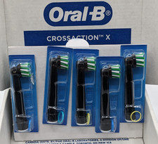 Oral-B Cross Action X Replacement Brush Heads Black 10 QTY New Open Box