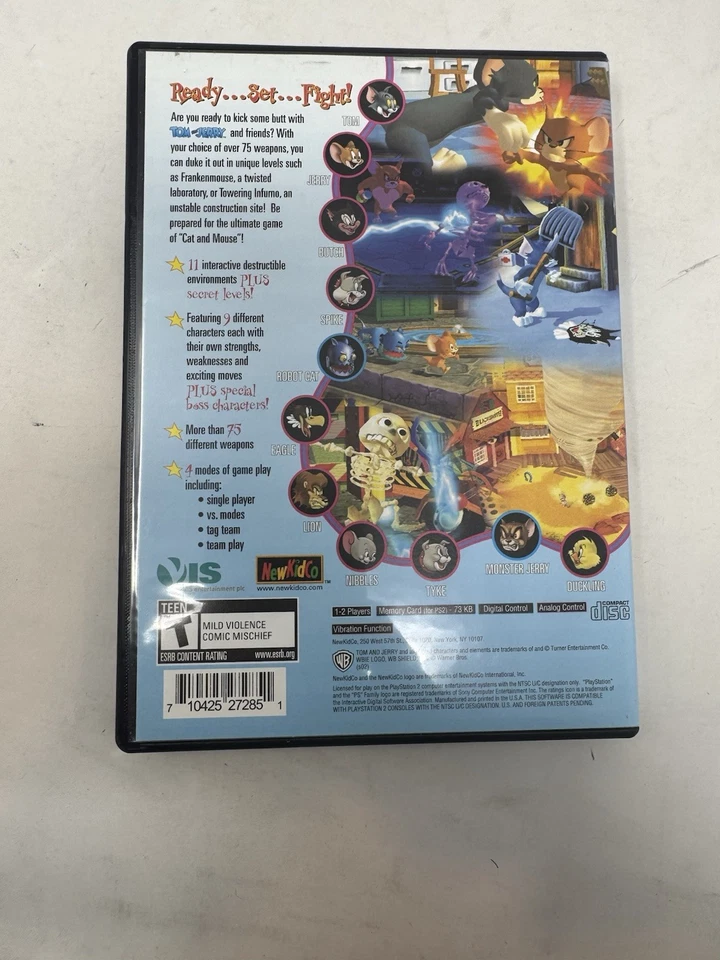 Tom and Jerry in War of the Whiskers (Sony PlayStation 2, 2002) PS2 Complete CIB - Image 2 of 3