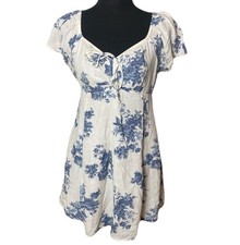 American Eagle Outfitters Blue Floral Mini Dress Women’s Medium