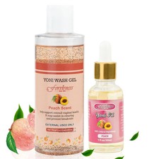 Natural Feminine Wash Yoni Oil Set, Body Cleanser with Cleaning Facto