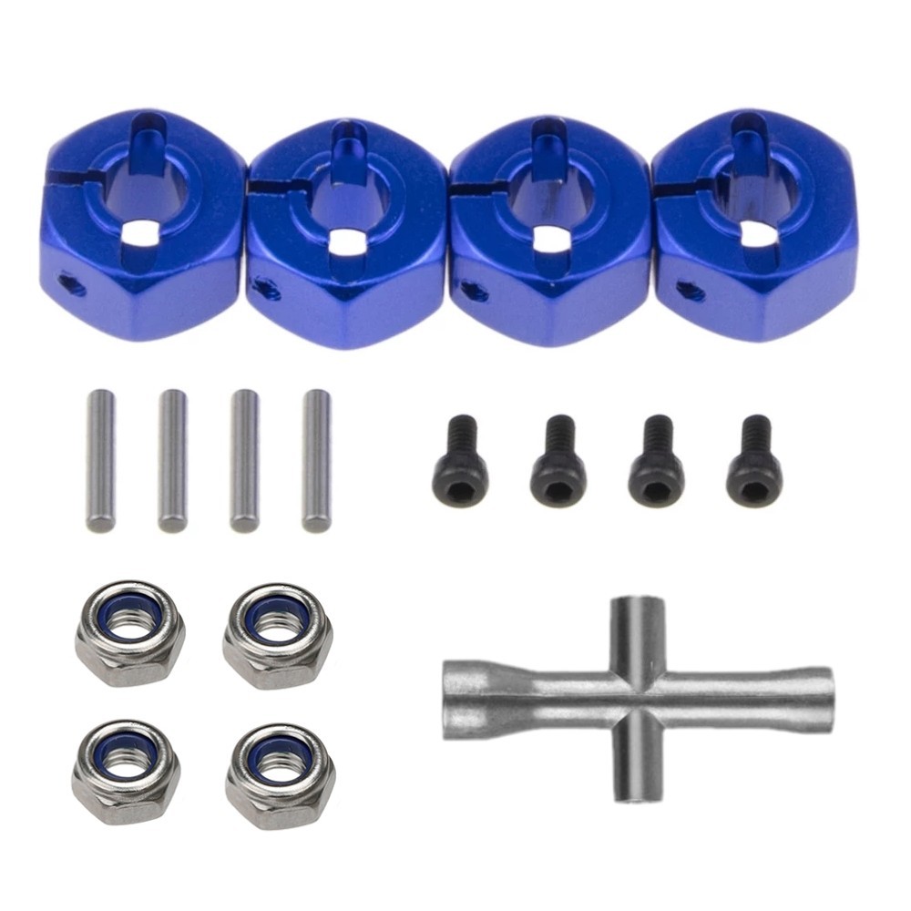 12mm Hex Hubs Wheel Adapter +Nuts Cross Wrench for 1/10 Traxxas Slash 4x4 RC Car