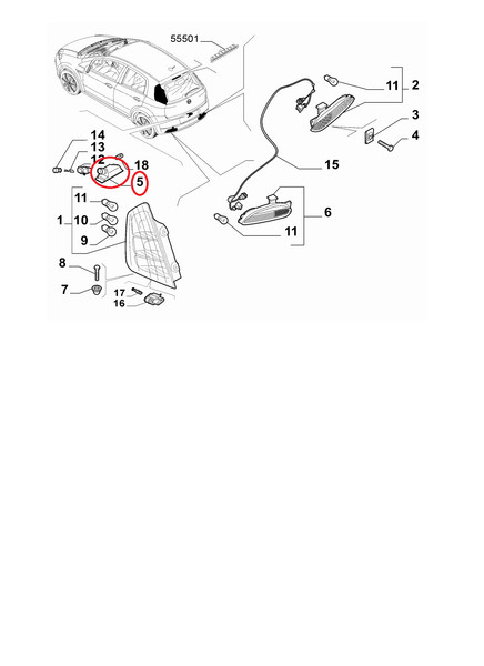 Kennzeichen Licht Fiat Grande Punto - Alfa Romeo Mito Original 51762788-image