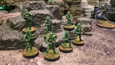 Star Wars Legion FFG Republic Phase 1 Clone Troopers x7 Painted Jungle Camo